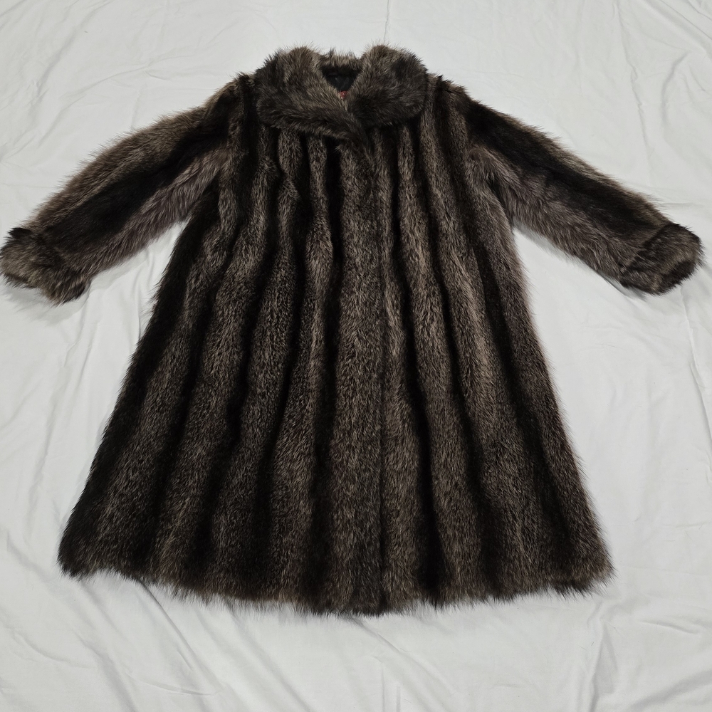 # 10 Elegant Raccoon 7/8 Length Fur Coat
